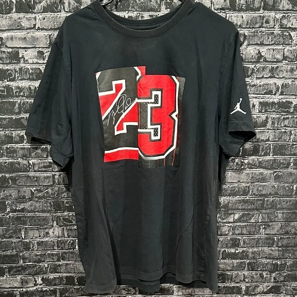 Jordan Black Tee with Red 23 Graphic